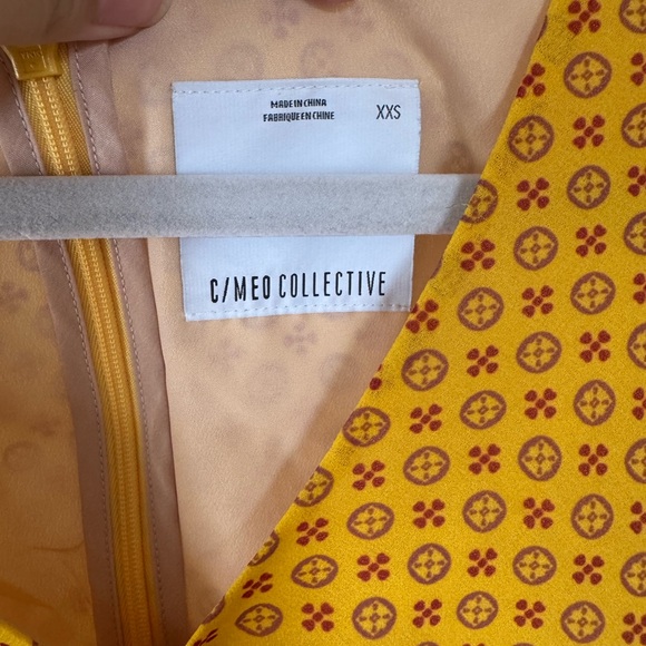 C/MEO Collective Yellow Patterned Mini Dress - XXS fits XS Ruffle Summer - Picture 4 of 9